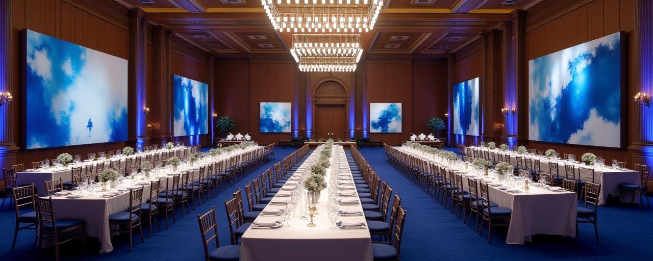 The Grand Art Ballroom setup for a banquet